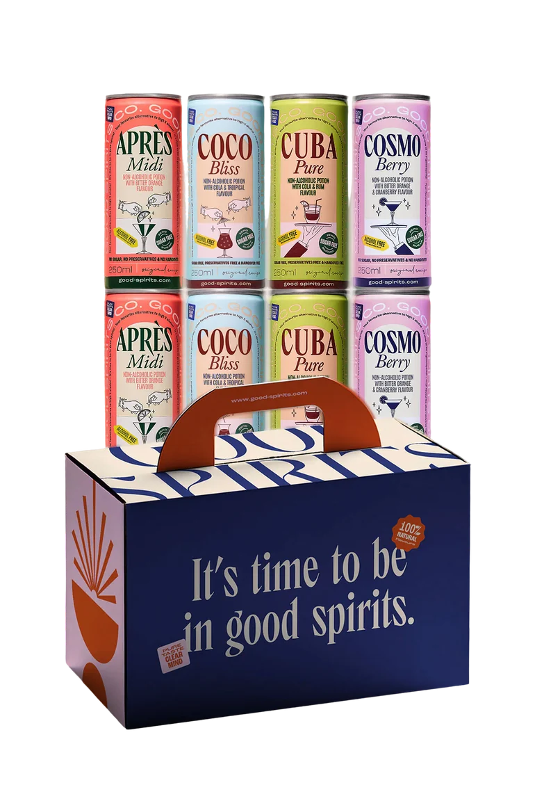 Good Spirits Co. mixed case of four mocktail flavours